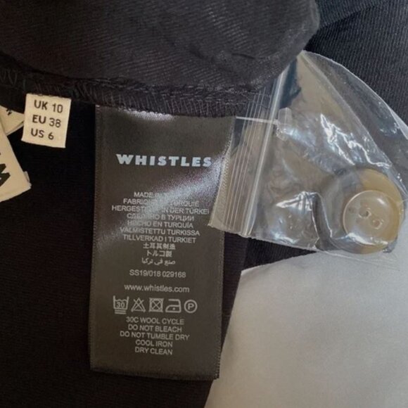 NWOT Like New Whistles Lara Button Black Jumpsuit Size UK 10/ US6 - Picture 10 of 11